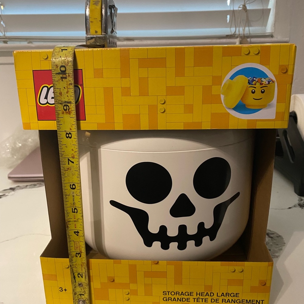 LEGO White and Black Skull Storage Bin